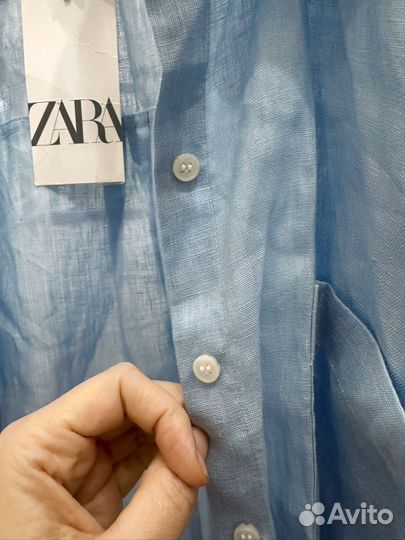 Льняная рубашка zara