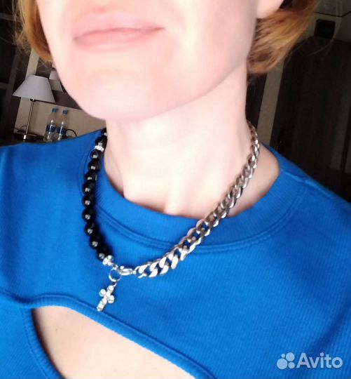 Колье чокер из натуральных камней