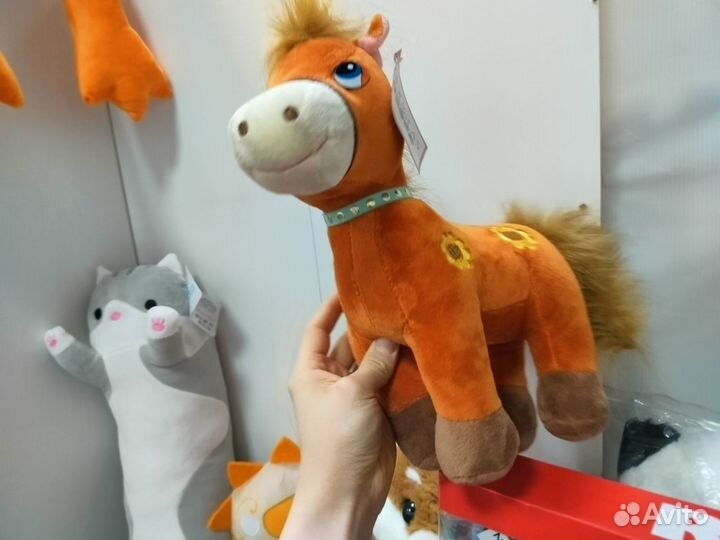 Мягкая игрушка лошадка со звуком