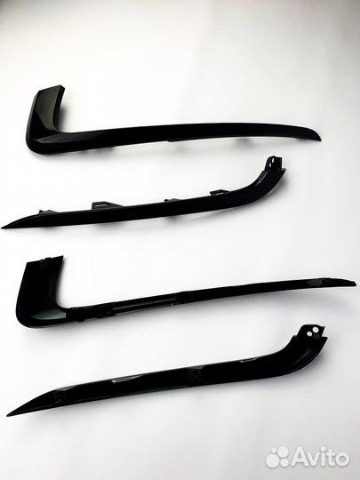 Молдинги бампера Гранта фл антихром глянец