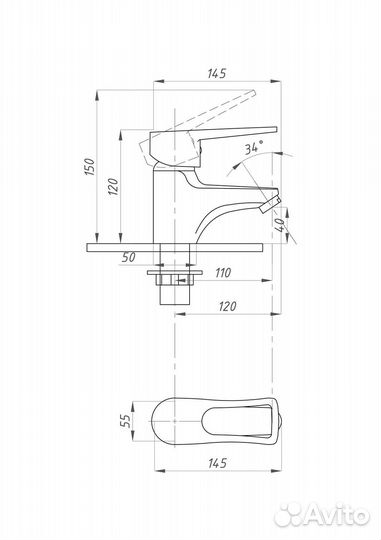 Смеситель для раковины псм psm-740-017 Хром