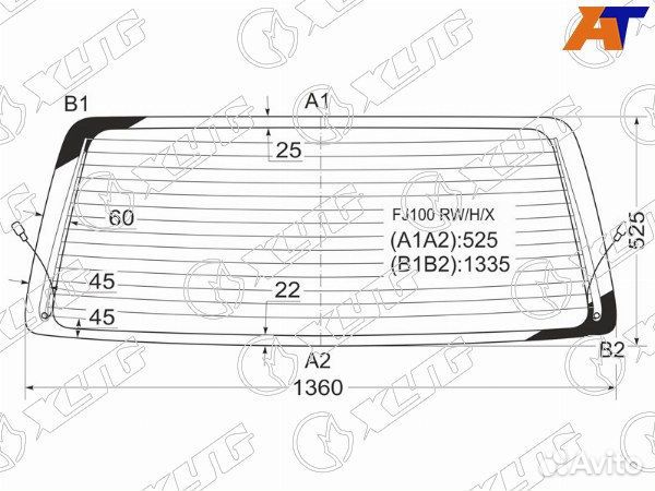 Стекло заднее toyota land cruiser 100