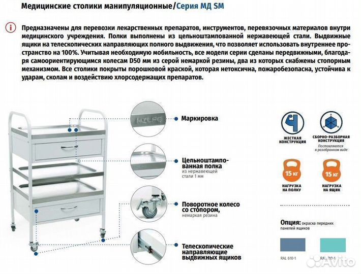 Столик процедурный Hilfe мд SP 3G