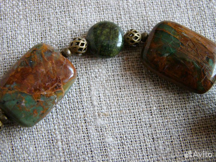 Браслет агат, яшма, змеевик