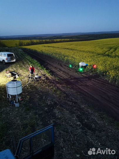 Опрыскивание полей дронами, десикация