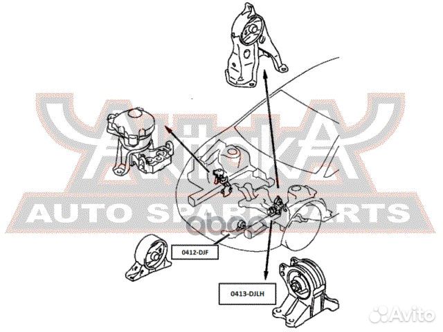 Подушка двигателя передняя 0412-DJF asva