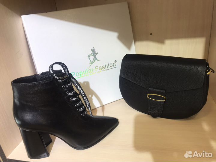 Демисезонные ботильоне на каблуке popular fashion
