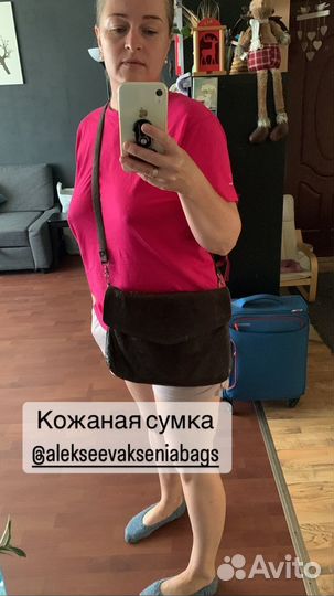 Кожаная сумка женская коричневая ручная работа