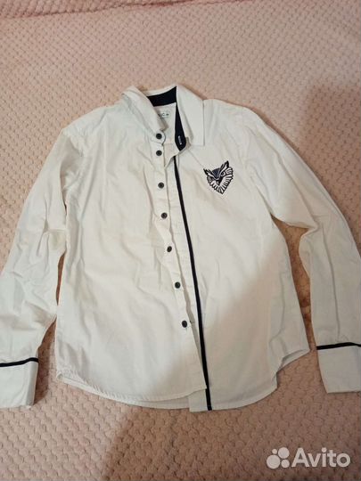 Рубашка школьная для мальчика белая рост128