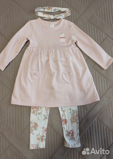 Комплект платье/леггенсы/повязка H&M 98/104