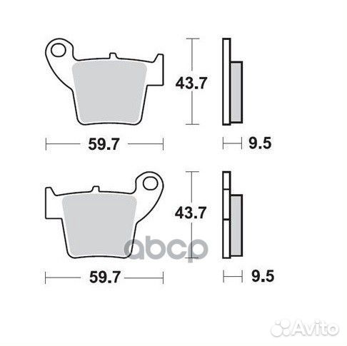 Колодки торм. зад. 60.2 x 44.2 x 11.0 mm moto A