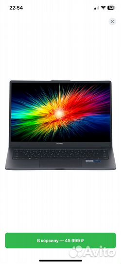 Новый huawei core i5 12450h ssd 512gb