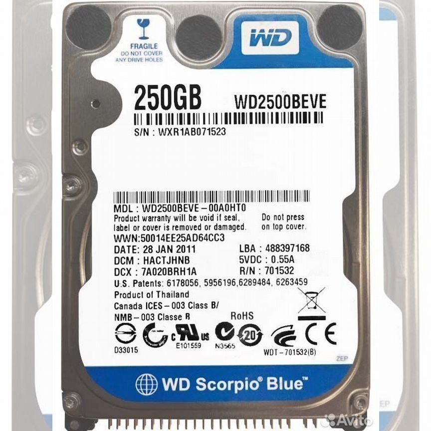 [WD2500BEVE] Жесткий Диск Western Digital 250gb Ide Wd2500beve