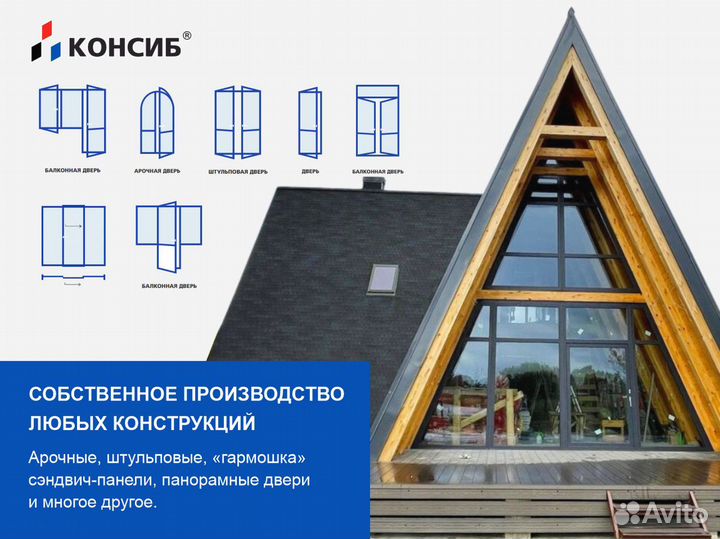 Алюминиевые двери новые, под заказ