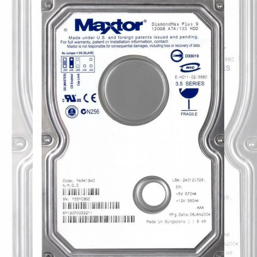 [6Y120P0] Жесткий Диск Maxtor 120gb Ide 3.5" 6y120p0