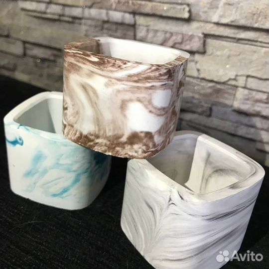 Мини горшки из гипса