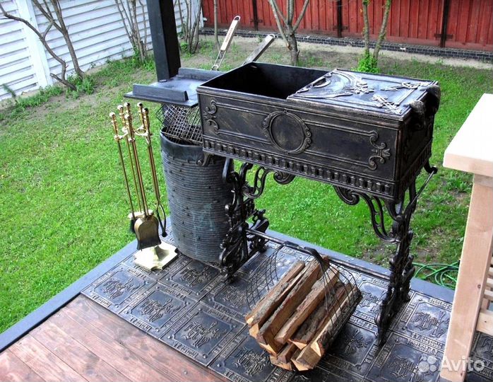 Мангал под ключ с казаном,кованый мангал с крышей