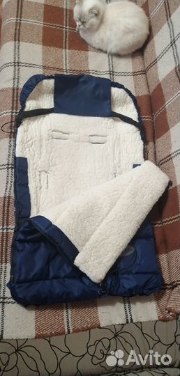 Зимний конверт в коляску на овчине