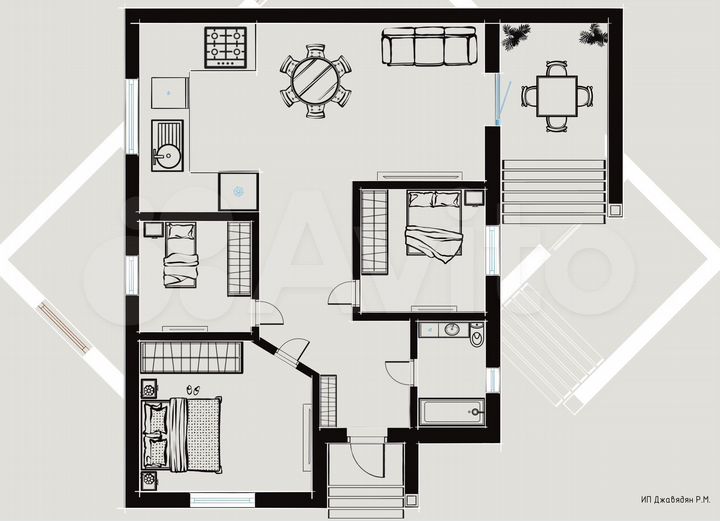 Дом 85 м² на участке 4 сот.