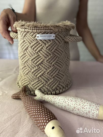 Корзина плетеная макраме