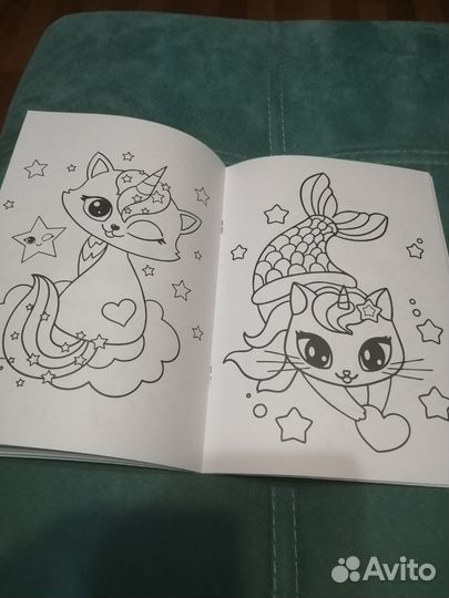 Раскраска для девочек. Кот единорог