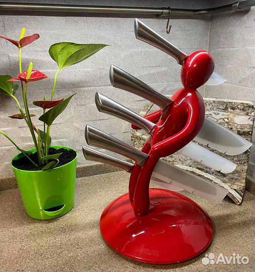 Набор кухонных ножей с креативной подставкой