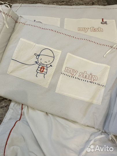 Бортики и одеяло в кроватку