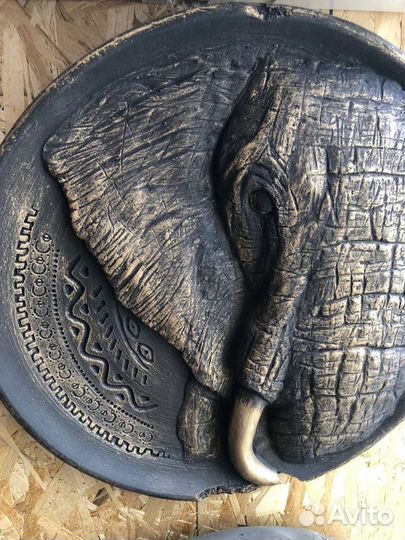 Декоративная тарелка бетон, ручная работа