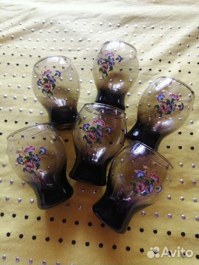 Стопки цветное стекло винтаж