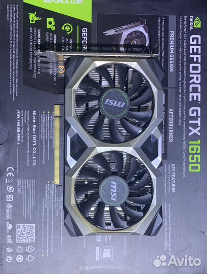 Видеокарта MSI Nvidia Geforce GTX 1650 4GB
