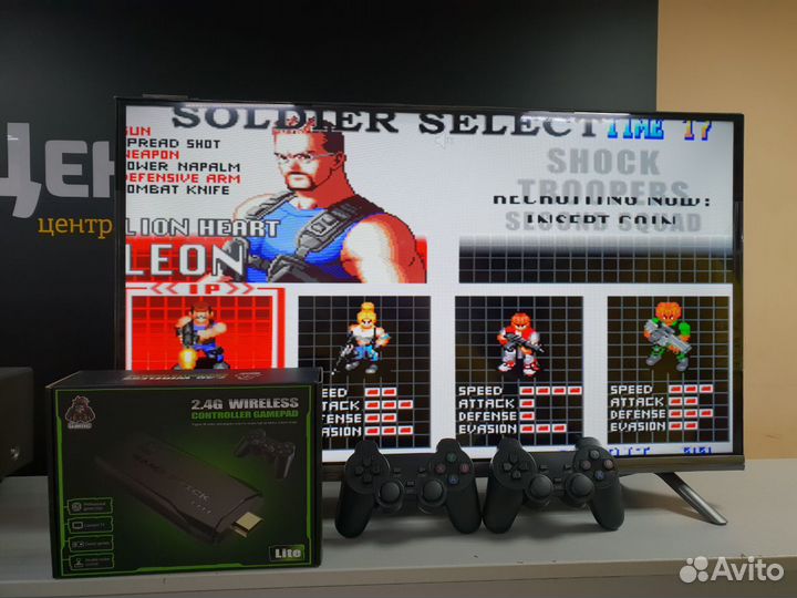 Game Stick 4K hdmi + 2 беспроводных геймпада