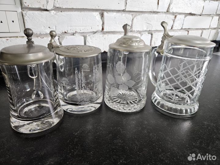 Немецкие пивные кружки хрустальные фужеры