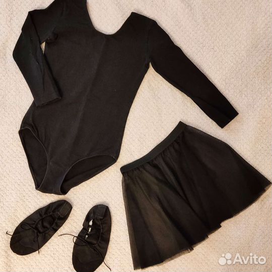 Купальник гимнастический, юбка, чешки