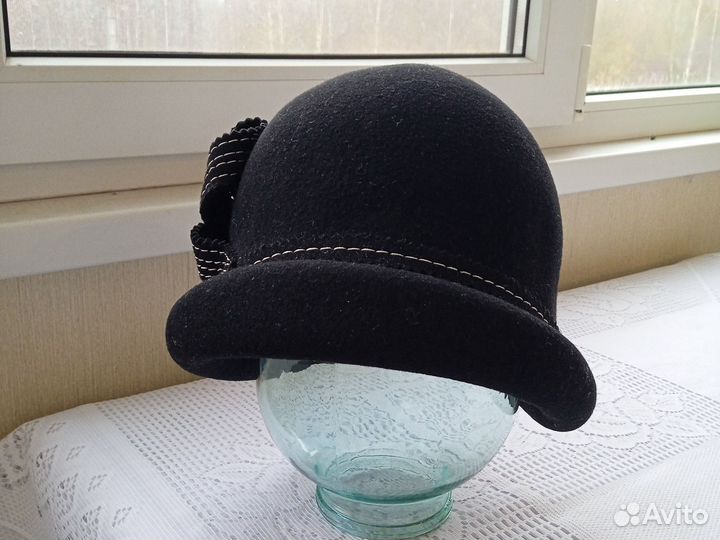 Шляпа фетровая женская черная