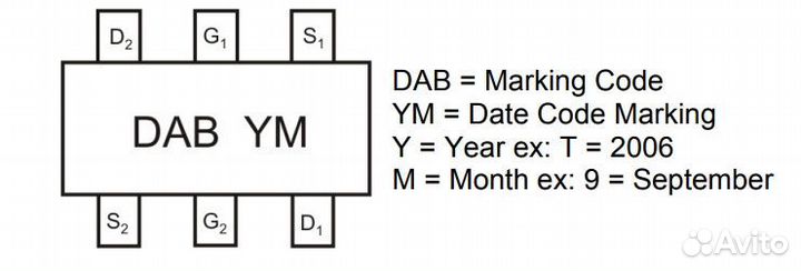 Микросхема DMN5L06DWK N-Channel MOSFET 20V 0.305A