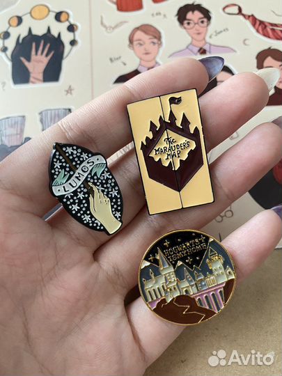 Набор: стикеры + пин Мародеры (Гарри Поттер)