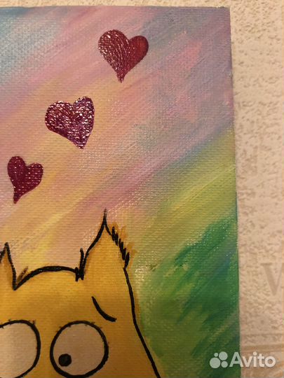 Картина влюблённые котики