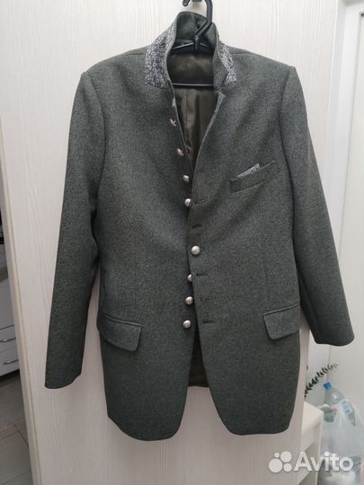 Темно серый пиджак сюртук 48-50рр