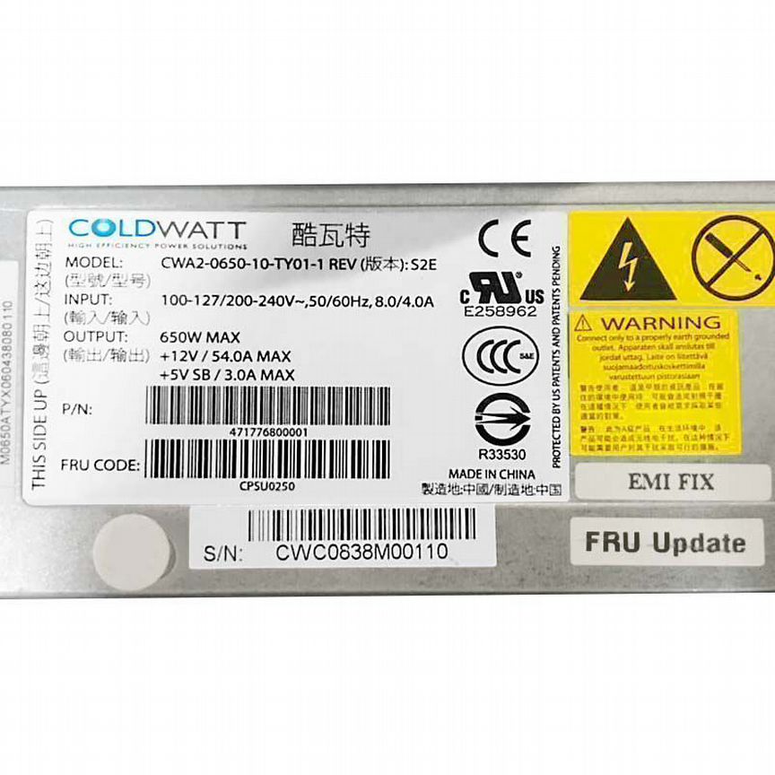 [CWA2-0650-10-TY01] Блок Питания Intel -1 650w Cwa2-0650-10-Ty01