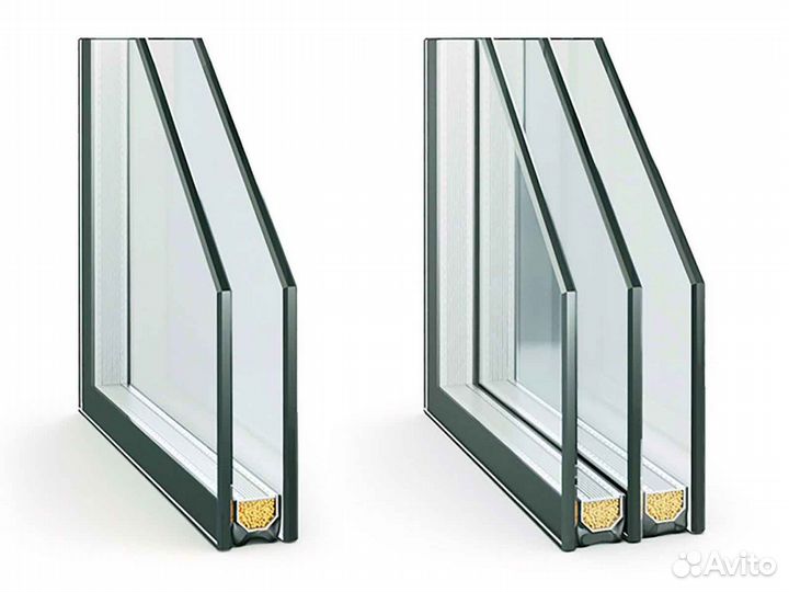 Ремонт окон, стеклопакет ударопрочный RAL6888