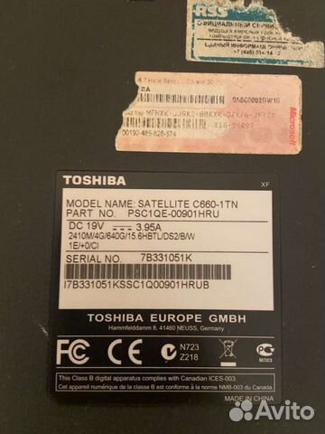 Ноутбук toshiba satellite c660-1 TN объявление продам