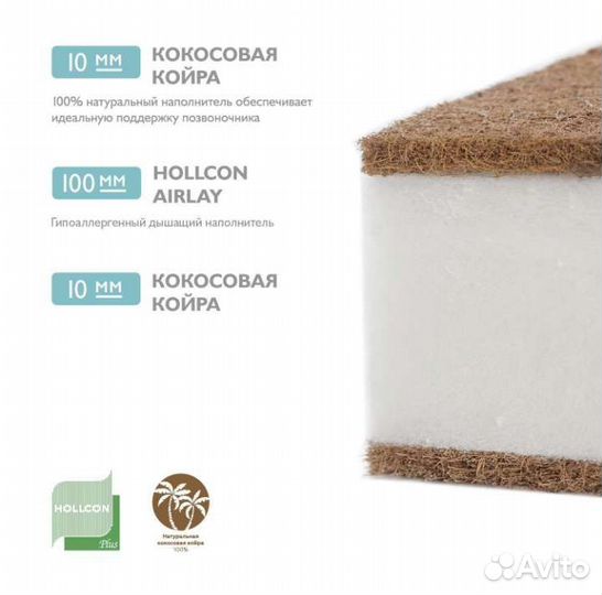 Матрас детский 120*60 plitex eco line
