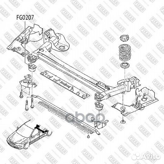 Сайлентблок задней балки renault laguna 01- FG0