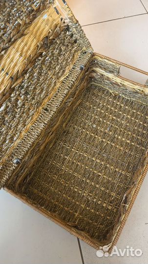 Сундук корзина короб плетеный с крышкой