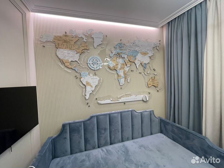 Карта мира на стену с подсветкой и без подсветки