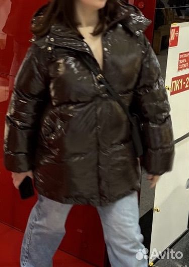 Пуховик лаковый