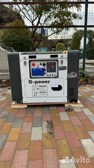 Дизельный генератор 10 kW G-power однофазный 11000