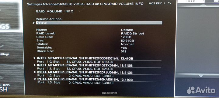 SSD Intel Optane 16GB NVMe M.2