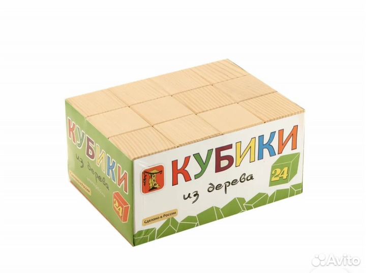 Кубики деревянные неокрашенные 48 кубиков