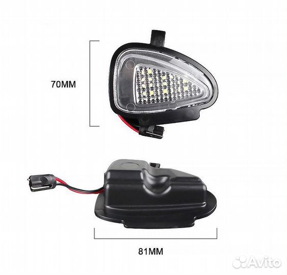 Подсветка в зеркала на Volkswagen Golf 6 Touran 1
